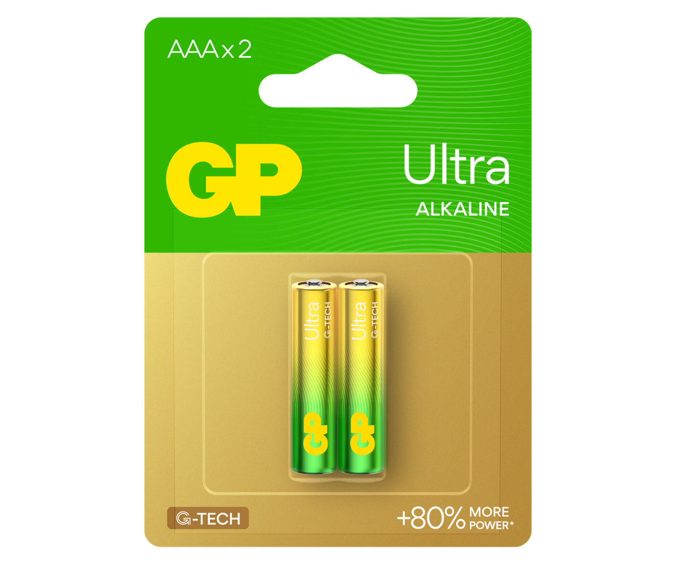 Two pieces of GP Ultra AAA Batteries in a pack - GP Batteries Malaysia