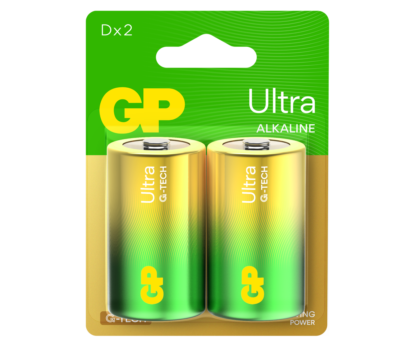 Two pieces of GP Ultra D Batteries in a pack - GP Batteries Malaysia