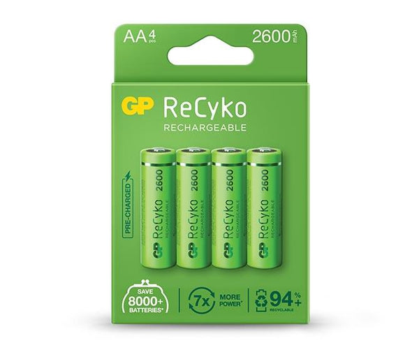 GP ReCyko battery 2600mAh AA in a pack with more power!