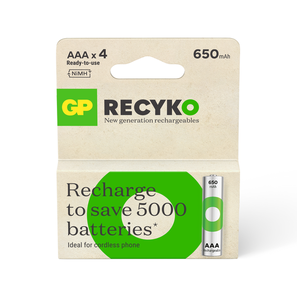 GP ReCyko 650mAh AAA 4s