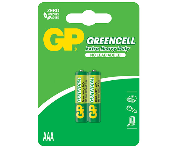 GP Battery Greencell Extra Heavy Duty AAA (2pc card pack)