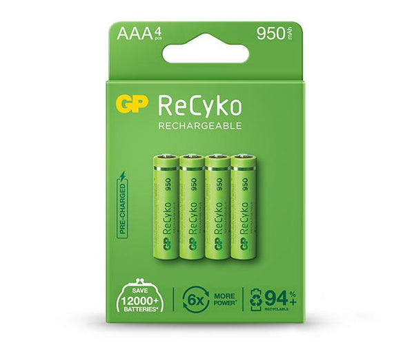 Bateri GP ReCyko 950mAh AAA (4 battery pack)