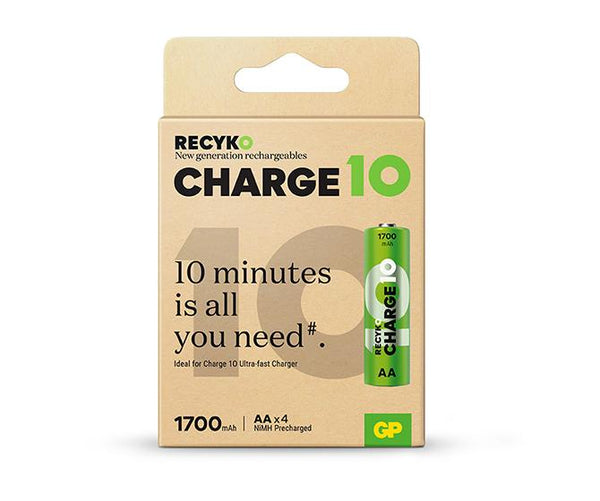 Bateri Recyko Charge 10 AA 1,700mAh (Pek 4 unit bateri)