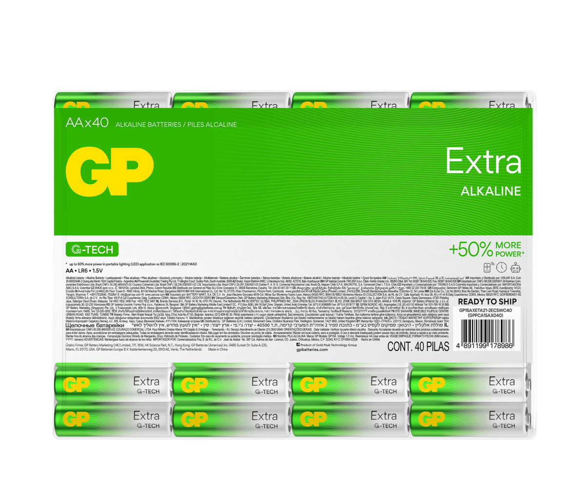 GP Extra Alkaline AA Batteries | 1.5v Single Use Batteries | GP ...